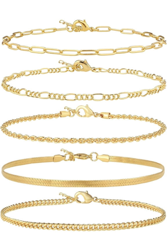 18K Gold/Sterling Silver Plated Anklet Bracelets for Women Waterproof Plus Size Cuban Link Chain Ankle Bracelet for Large Ankle 9-12inch