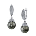 thumbnail image 1 of 18K Gold Tahitian South Sea Cultured Pearl & Diamond Kendall Earrings, 1 of 7