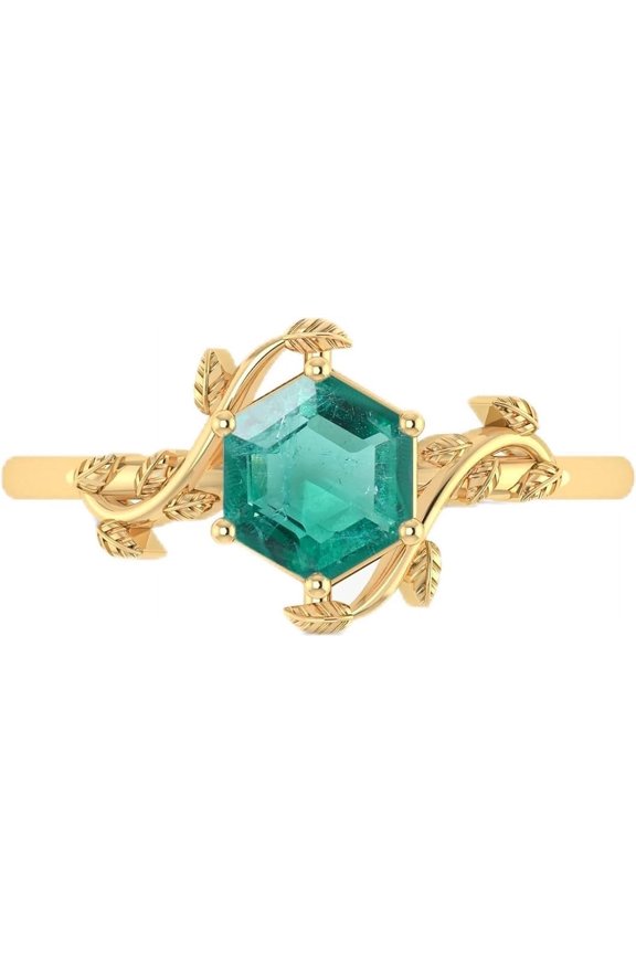 18K Gold Vermail GOODSTONE Handmade Gemstone Statement Ring, 925 Sterling Silver, 18K Gold Vermeil, Leaf Design, 6-8 US Size