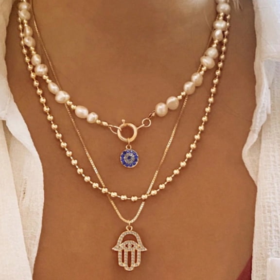 An 18K Gold-plated Jewelry Cubic Zirconia Eye Necklace Ins Personality Fashion Simple Trend Joker Gift-giving Ladies Daily Party Party To Celebrate The Holiday Wear.