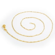 CHAINSSILVER 18K Gold plated chains with 925 Sterling Silver necklace for Women Silver Link Chain for Girls Womens- 18 Inch (45cm) - Gold necklaces