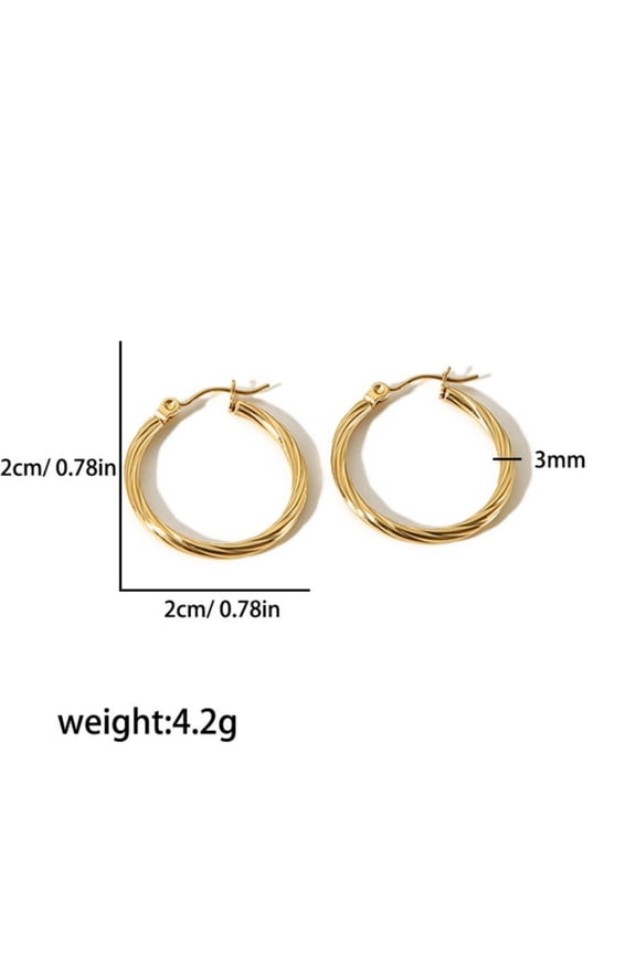 18K Karat Gold Plated Earrings for Women 18K Gold Stainless Steel Geometric Circles Jewelry for Her Birthday Gift
