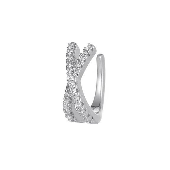 18K Karat Gold Plated Earrings for Women Ear Bone Clips Stylish Geometric Zircon Without Pierced Ears Jewelry for Her Birthday Gifts