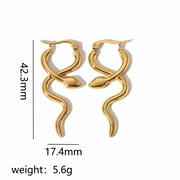 VIREELLX 18K Karat Gold Plated Earrings for Women Snake Titanium Steel Earrings Jewelry for Her Birthday Gift