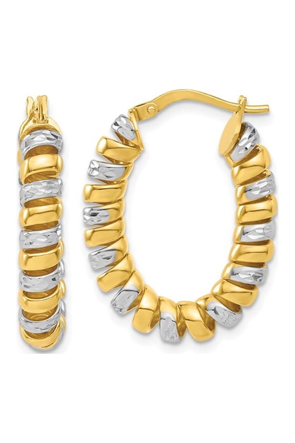 Gem & Harmony 18K Plated Sterling Silver Fusilli Coil Wrap Hoop Earrings for Women