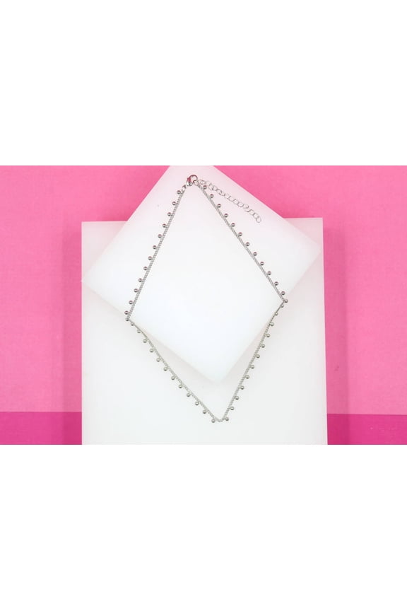 18K Rhodium Filled Dangle Ball Choker (G28)