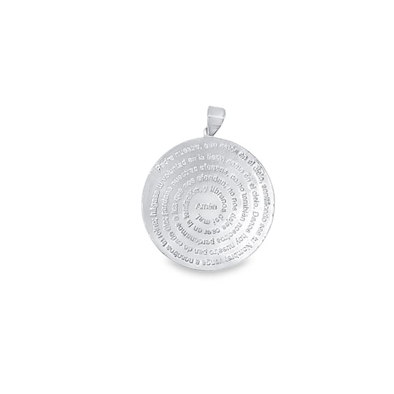 18K Rhodium Filled Prayer Pendant, Religious jewelry, Catholic Jewelry (A96)