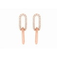 thumbnail image 1 of KEEVA JEWELS 18K Rose Gold 0.16 Carat F-G/VS Round Lab Grown Diamond Paperclip Drop Dangle Earring, 1 of 6