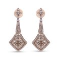 thumbnail image 1 of 18K Rose Gold 1 1/3 Cttw Diamond Studded Fleur De Lis Trellis Style Drop and Dangle Earring (F-G Color, VS1-VS2 Clarity), 1 of 6