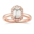 thumbnail image 1 of 18K Rose Gold Emerald cut Moissanite Engagement Ring Jewelry Gifts for Women, 1 of 5
