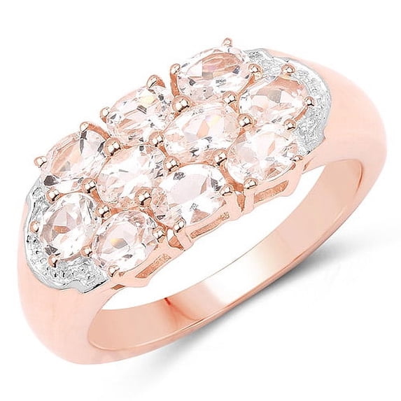 18K Rose Gold Plated 1.50 ct. Genuine Morganite Sterling Silver Ring
