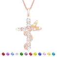 thumbnail image 1 of APSVO 18K Rose Gold Plated Butterfly Cross Necklaces for Women Girls November Birthstone Pendant Chain with Yellow Citrine Topaz Birthday Graduation Mothers Day Jewelry Gifts Teen Her Mom Kids, 1 of 8