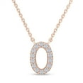 thumbnail image 1 of 18K Rose Gold Plated Initial Necklace | Moissanite Diamond Alphabet Necklace | Dainty Necklaces for Her | Letter "O" Pendant Necklace |18" + 2" Adjustable Chain, 1 of 6