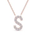 thumbnail image 1 of 18K Rose Gold Plated Initial Necklace | Moissanite Diamond Alphabet Necklace | Dainty Necklaces for Her | Letter "S" Pendant Necklace |18" + 2" Adjustable Chain, 1 of 6