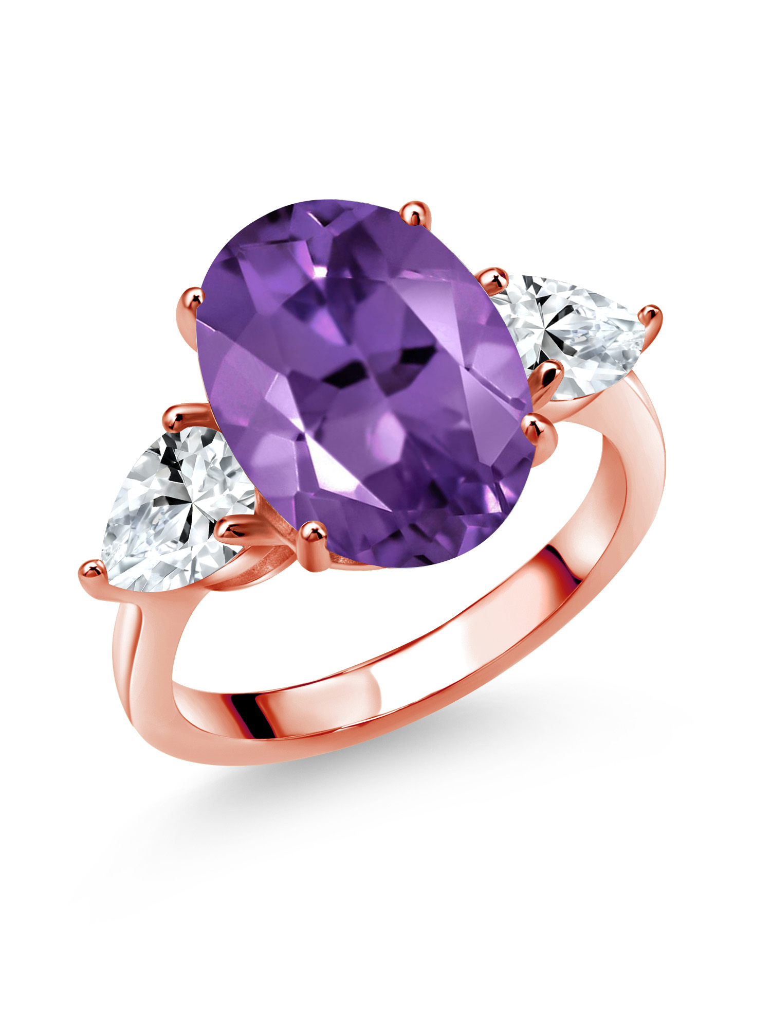 Verona Jewelers 925 Sterling Silver Tri Stone Ring 3.00 CTTW Lab Tanzanite Oval Cut | Italy