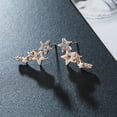 thumbnail image 1 of 18K Rose Gold-Plated Star Earring Climber with Genuine Crystals, 1 of 3