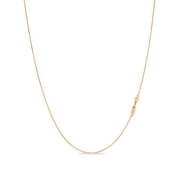 Kezef 18K Rose Gold Plated Sterling Silver .7mm Sturdy Thin Box Chain Necklace Nickel Free Made in Italy 18 inch