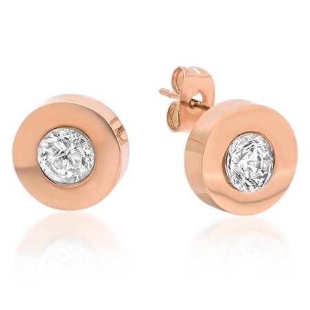 18K Rose Gold Plated Swaorvski Stud Earrings