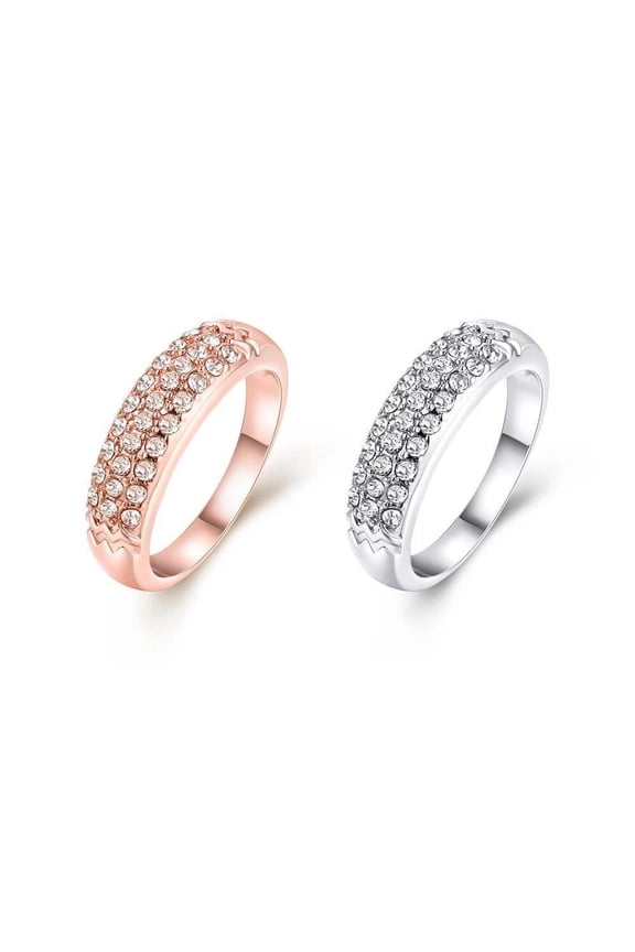 18K Rose Gold Platinum Plated Fashion Ring Aaa Zirconia For Women B152