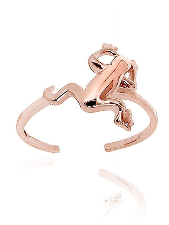 18K Rose Gold over Sterling Silver Jumping Frog Toe Ring