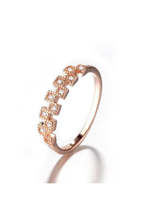 18K Rose Gold Plated Vintage Ring with crystals form Swarovski