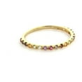 thumbnail image 1 of 18K Solid Gold Thin Multicolor Zirconia Band ring, 1 of 4