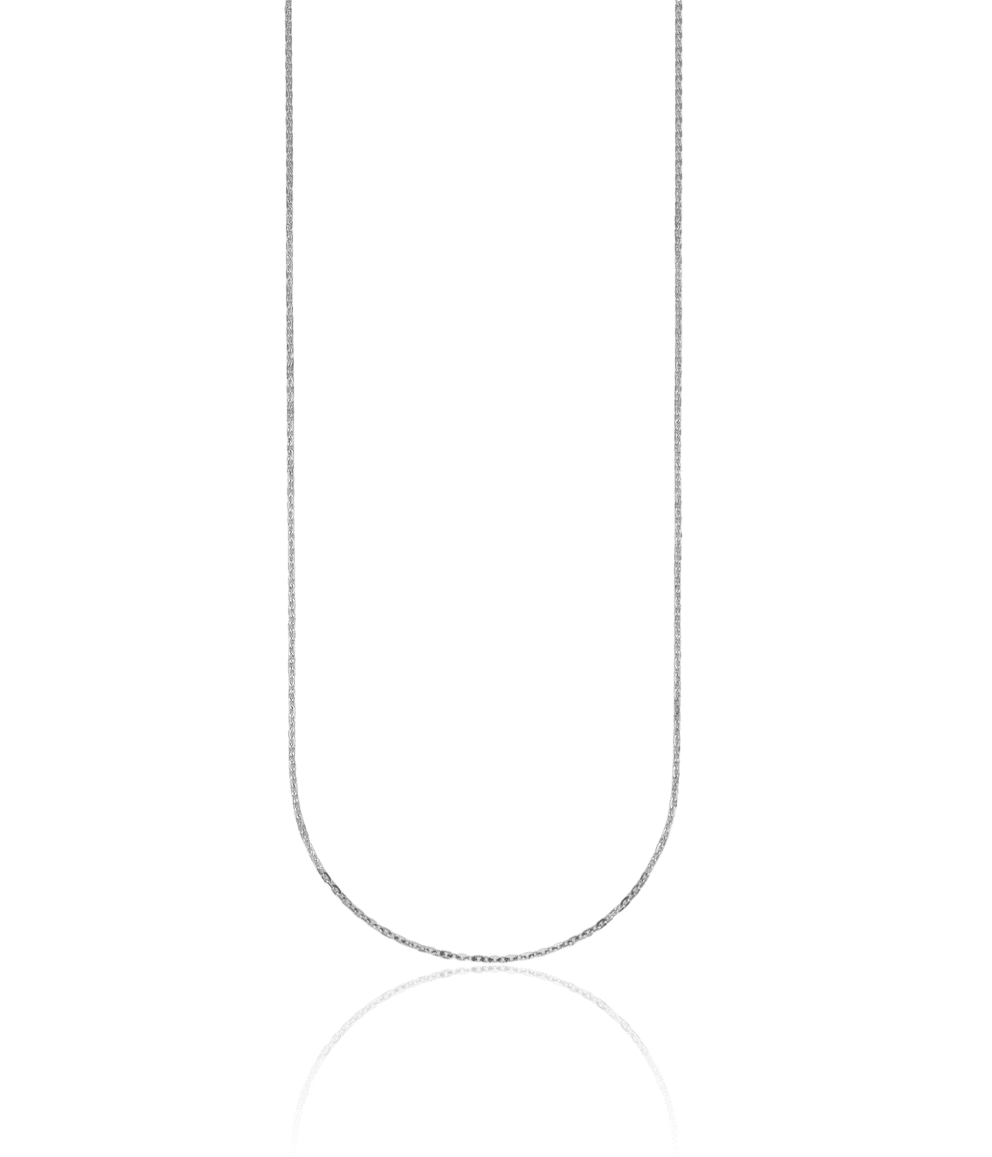 18K Solid White Gold 1.3mm Cable Rolo Link Chain Belcher Necklace ...