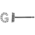 thumbnail image 1 of 18K Solid White Gold Natural Diamond Initial 'G' Letter Mix & Match SINGLE Stud Earring (Half Pair), 1 of 4