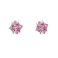 thumbnail image 1 of 18K Solid White Gold Stud with a Pink Zirconia Crystal Screwback, 1 of 3