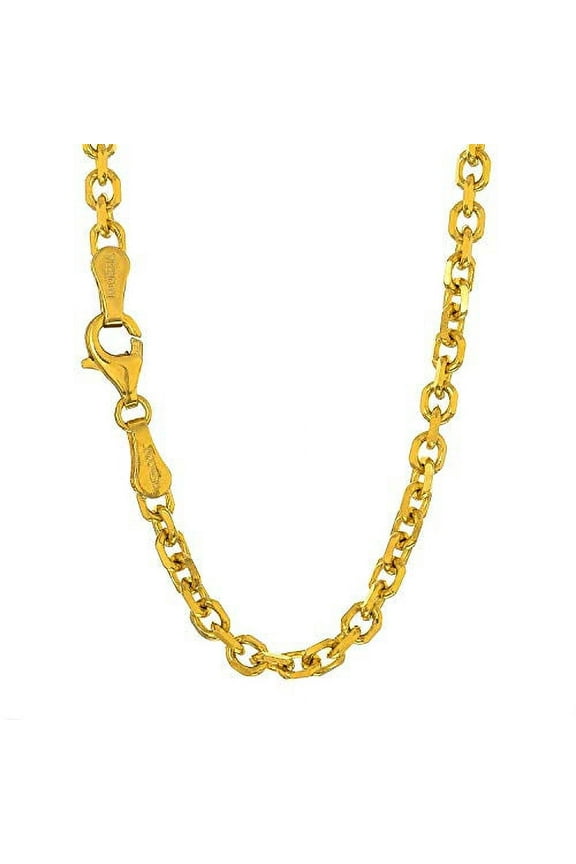 JewelStop 18K Solid Yellow Gold 1.5mm Round Cable Chain with Lobster Clasp 18 inches, 3gr.
