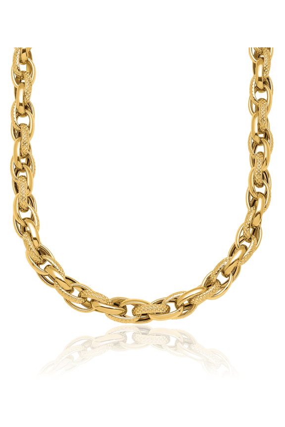 18K Solid Yellow Gold 6.3mm Necklace Chain
