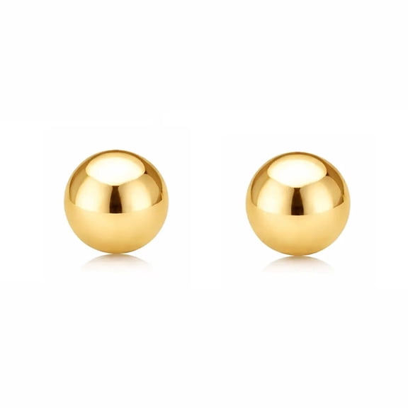 18K Solid Yellow Gold 6 mm. Ball covered screwbacks Earrings