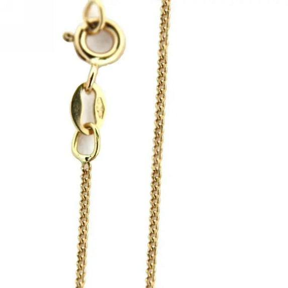 18K Solid Yellow Gold Curb Chain 13.5 , 16, 18 and 24 inches.