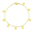 thumbnail image 1 of 18K Solid Yellow Gold Dangling mini Hearts Anklet Bracelet 9 inches with extra rings strating at 8.5 inches, 1 of 4