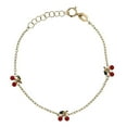 thumbnail image 1 of 18K Solid Yellow Gold Enamel Cherry Girl Bracelet 5.5 inches, 1 of 4