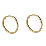 18K Solid Yellow Gold Hinge Hoop Huggie Earrings 0.62 inch