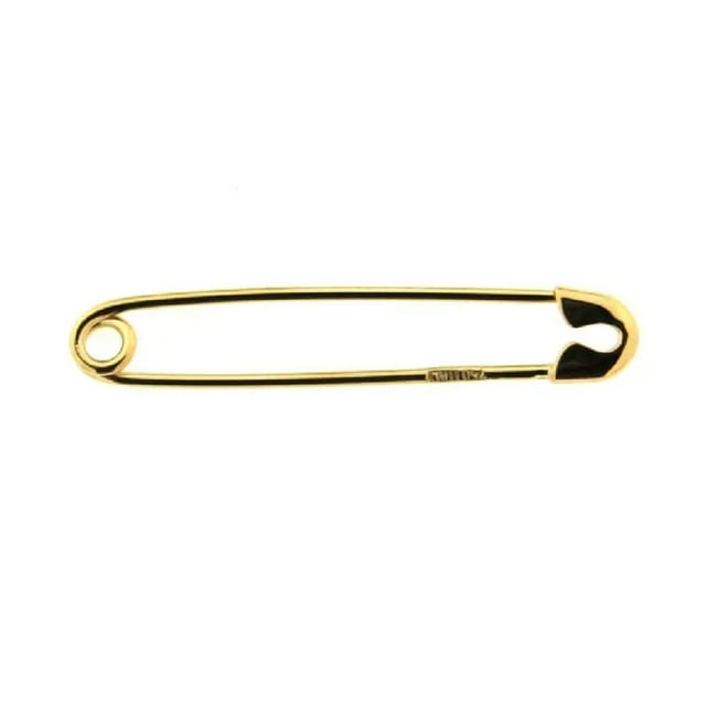 18K Solid Yellow Gold Large Safety Pin 1.30 inch