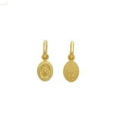 18K Solid Yellow Gold Mini Oval Miraculous Medal