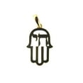thumbnail image 1 of 18K Solid Yellow Gold Polished Open Chain Hamsa Fatima Hand Pendant, 1 of 3