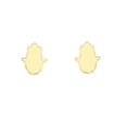 thumbnail image 1 of 18K Solid Yellow Gold  Polished Tiny Hamsa Hand Screwback Earrings, 1 of 4