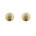 thumbnail image 1 of 18K Solid Yellow Gold Puffy Circle button with Satin and polished covered screwback Earrings, 1 of 3