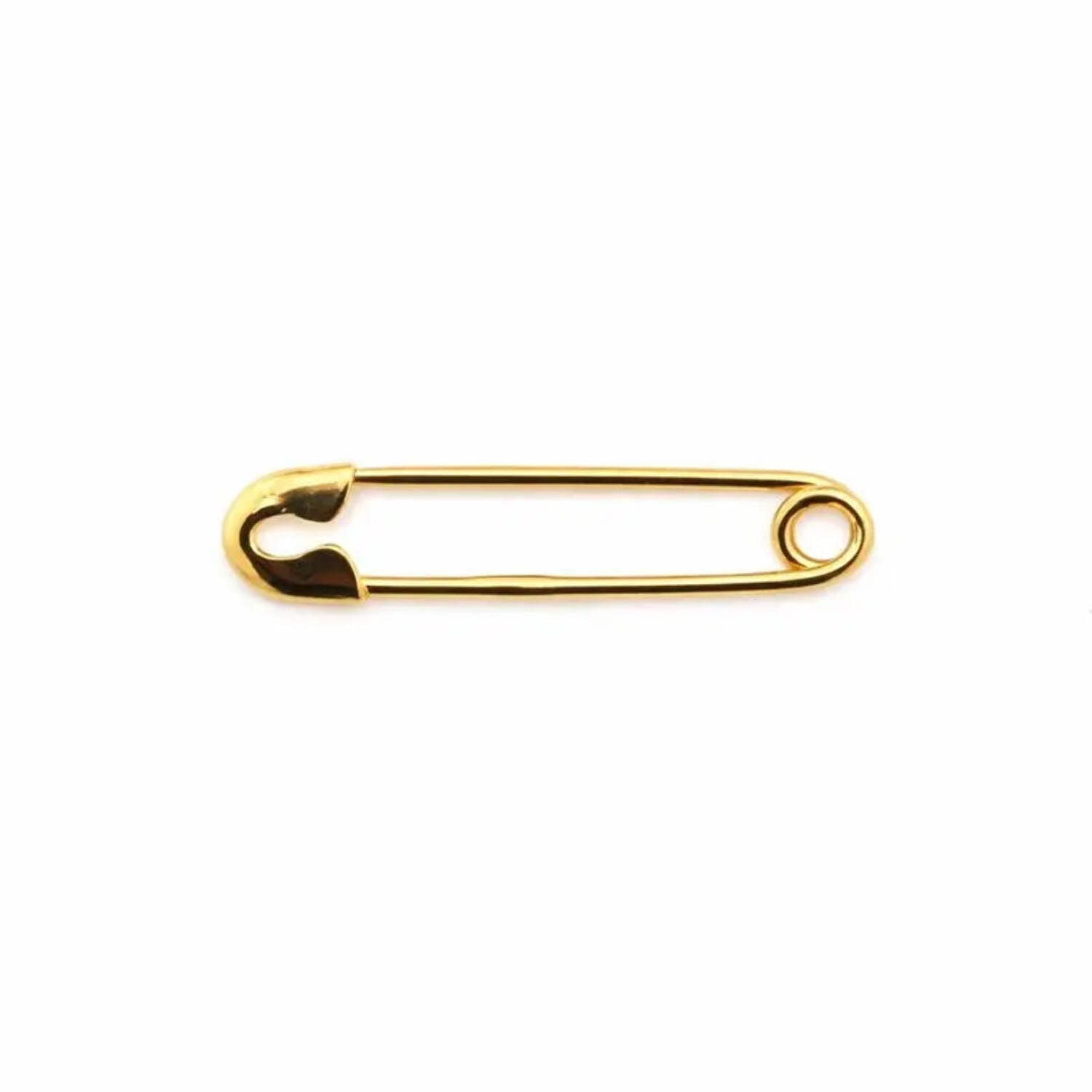 18K Solid Yellow Gold Safety Pin 1 inch.