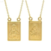 18K Solid Yellow Gold Scapular Necklace
