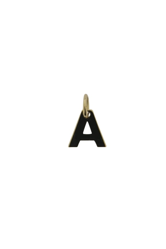 18K Solid Yellow Gold Small Letter A Pendant