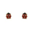 thumbnail image 1 of 18K Solid Yellow Gold Small Red Enamel Lady Bug Post Earrings, 1 of 3