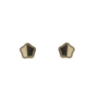 18K Solid Yellow Gold Tiny Flat Flower Screwback Earrings 3mm diameter