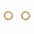 thumbnail image 1 of 18K Solid Yellow Gold Zirconia Circle Post Earrings, 1 of 4