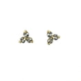thumbnail image 1 of 18K Solid Yellow Gold Zirconia Trio Covered Screwback Earrings, 1 of 3