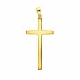 thumbnail image 1 of 18K Solid yellow Gold Polished Flat Tube Cross Pendant 1.20 inch., 1 of 3