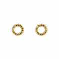 thumbnail image 1 of 18K Solid yellow Gold Tiny twisted Open Circle Post Earrings, 1 of 4